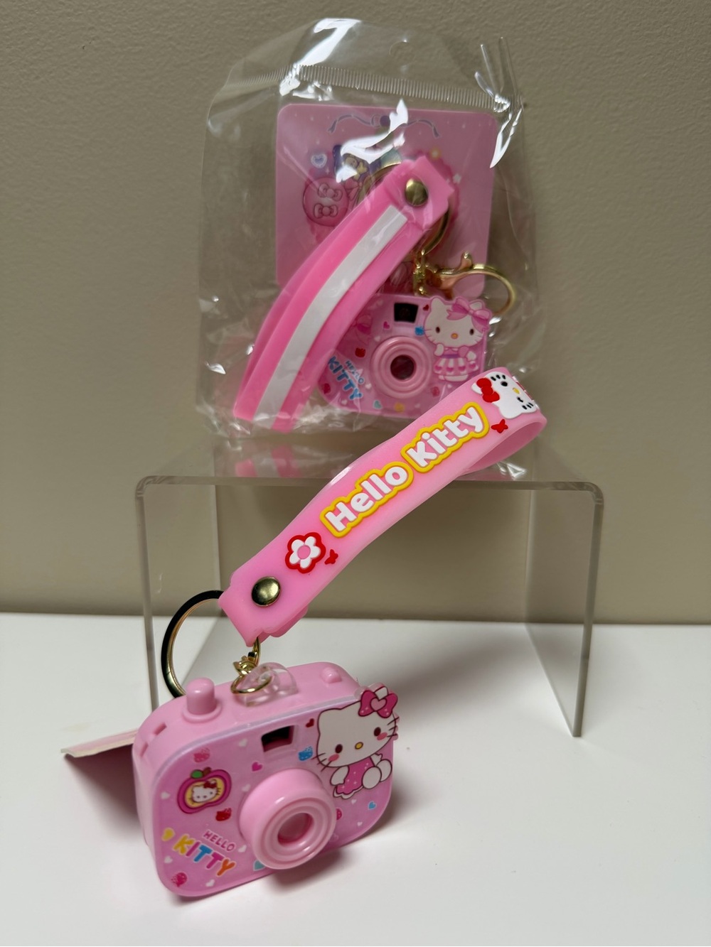 Hello Kitty Pink Mini Camera Keychain with Strap